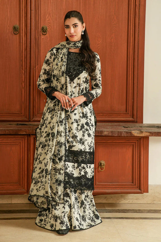 Aneelas-Printed Lawn Unstitched 3pc With Embroidered Patch DV-203